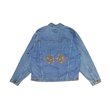 【USED】00'S DRAGON EMBROIDERED DENIM JACKET