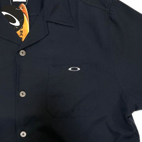 【DEAD STOCK】00'S OAKLEY OPEN COLLAR SHIRT BLACK