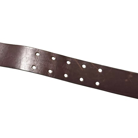 【USED】00's ARMANI JEANS Double Prong Leather Belt Made in Italy