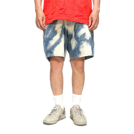 【USED】00'S MILKCRATE ATHLETICS BLEACHED DENIM SHORTS