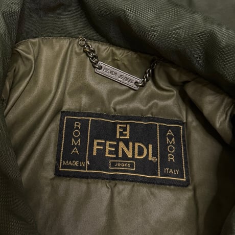 【USED】90's-00's FENDI JEANS Padded Field Coat in Military Green