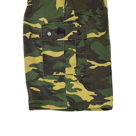 【USED】90's Bootleg STUSSY Camo Cargo Shorts