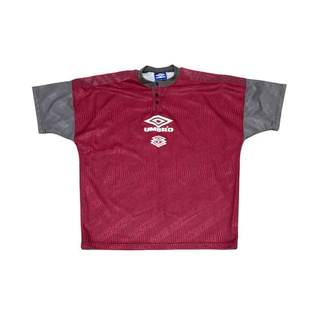 【USED】90'S OLD UMBRO HENLEY NECK FOOTBALL SHIRT
