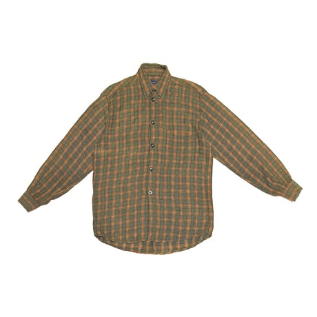【USED】80's-90's ADOLFO DOMINGUEZ Viscose Blend Plaid Shirt