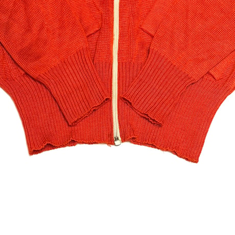 【USED】70's Euro Vintage Knit Track Jacket Orange
