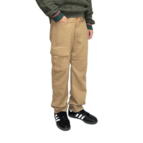 【USED】90's W.&L.T. MIX WOOL SINGLE CARGO POCKET PANTS
