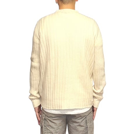 【USED】HELMUT LANG 1997AW V-NECK COMMANDO KNIT SWEATER ÉCRU