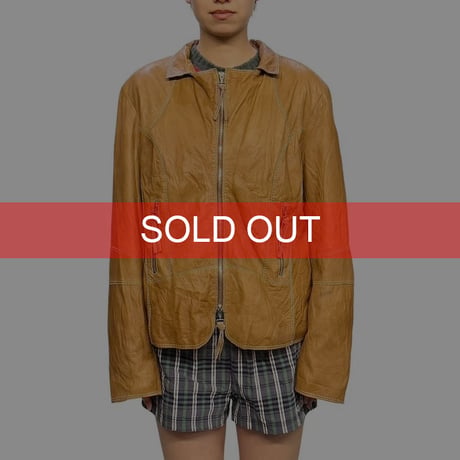 【USED】00's BIBA LAMB ZIP LEATHER JACKET