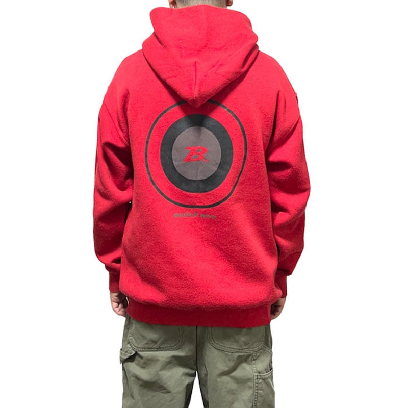 USED 90 S BUGLE BOY REFLECTIVE PRINT HOODIE