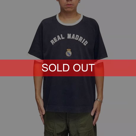 【USED】00's adidas Real Madrid Raglan Cotton Ringer T-Shirt