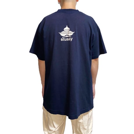【USED】90'S STUSSY CLUB MOTIF LOGO T-SHIRT