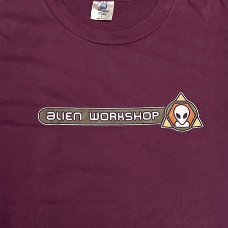 【USED】90's Alien Workshop Logo T-Shirt Burgundy
