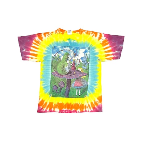 【USED】90's ALICE IN WONDERLAND TIE DYE T-SHIRT