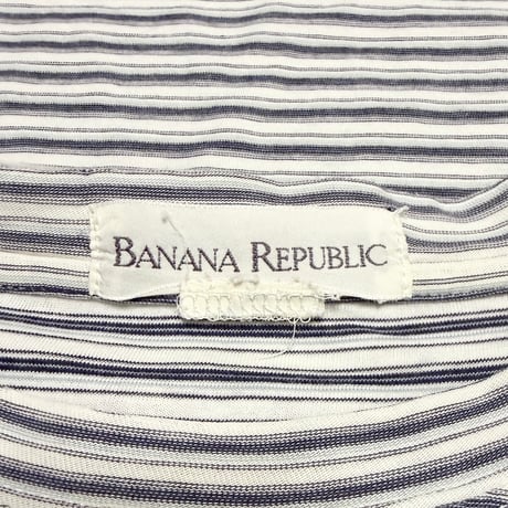 【USED】90's BANANA REPUBLIC Fine Stripe T-Shirt