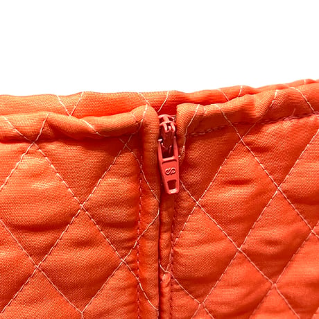 【DEAD STOCK】90's PRINCESSE WALLY QUILTED MINI SKIRT ORANGE