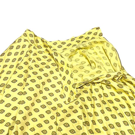 【USED】60's PAISLEY LONG SKIRT LEMON YELLOW