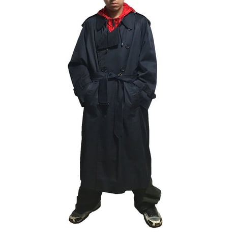 【USED】90'S BURBERRYS OVERSIZED TRENCH COAT NAVY