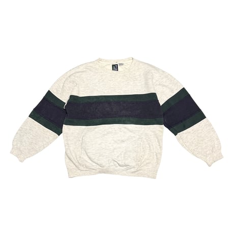 【USED】90's AZ SPORT Thermal Panel Pocket Sweatshirt
