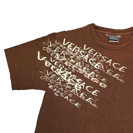 【USED】00's VERSACE JEANS COUTURE Cross Seam Print T-shirt