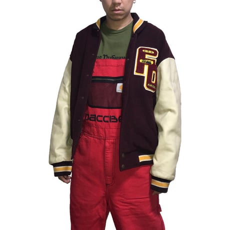 【USED】90'S  FIRST DOWN VARSITY JACKET