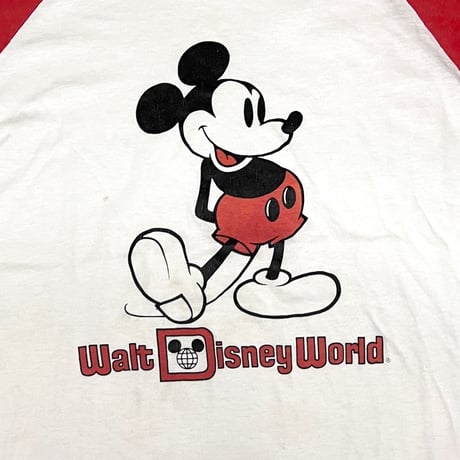 【USED】80's Walt Disney World MICKEY MOUSE RAGLAN T-SHIRT