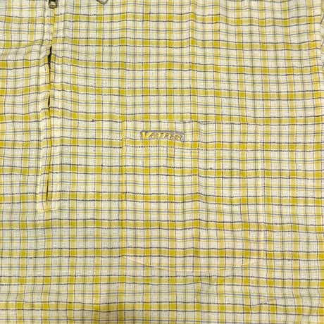 【USED】00's VANS HALF ZIP CHECK SHIRT YELLOW