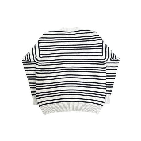 【USED】00'S REPORTER BORDER KNIT SWEATER