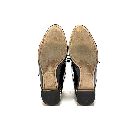 【USED】miu miu PATENT LEATHER SHOES with BIJOU DECORATION