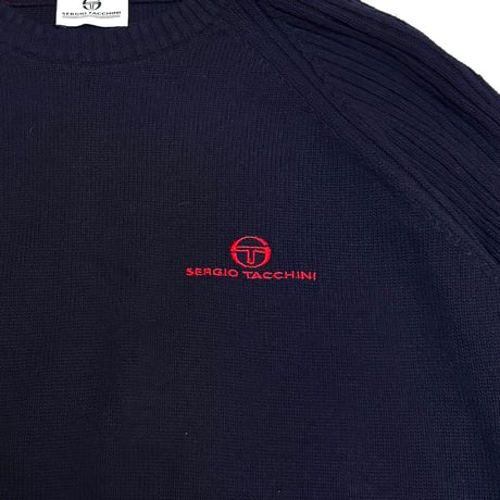 【USED】00's Sergio Tacchini Line-Rib Sports Knit with Shoulder Zip