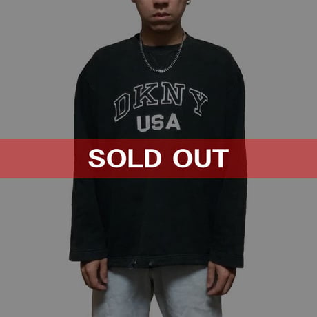 【USED】90'S DKNY USA SWEATSHIRT BK