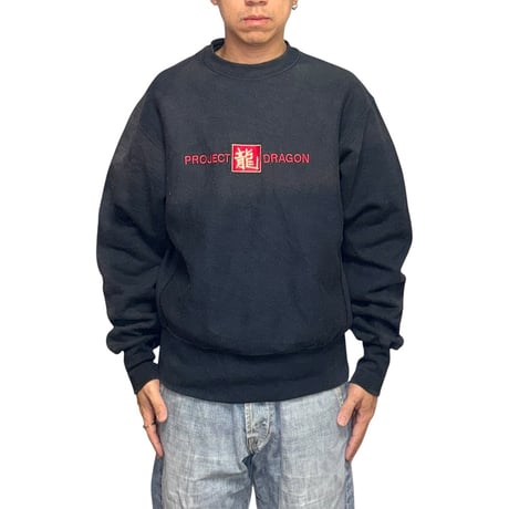 【USED】90's Project Dragon Embroidered Logo Crewneck Sweatshirt