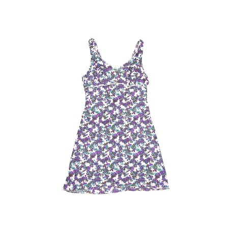 【USED】60s-70s ART NOUVEAU FLORAL PATTERN SLIP MINI DRESS
