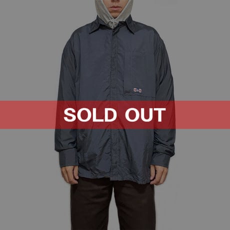 【DEAD STOCK】90'S FLY NYLON RIP STOP SHIRT "DARK GRAY"