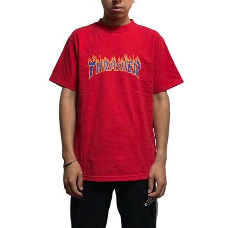 【USED】00'S THRASHER FIRE LOGO T-SHIRT