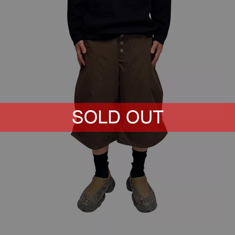 【DEAD STOCK】90's SIMS Snowboards Wide Tech Shorts Brown