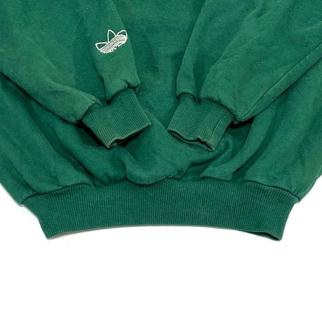 【USED】80'S ADIDAS TREFOIL EMBROIDERY SWEATSHIRT GREEN