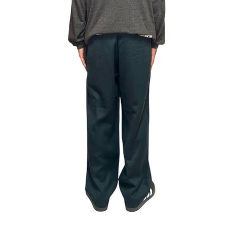 【USED】80's-90's BURTON 3-Tuck Wide Slacks Dark Green