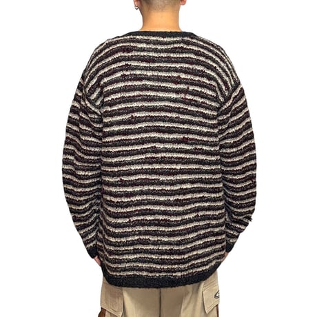 【USED】90's JONES NEW YORK SPORT Hand-Knit Textured Zip Cardigan