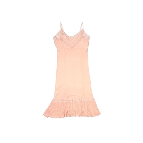【USED】60's LINGERIE SLIP DRESS PINK BEIGE