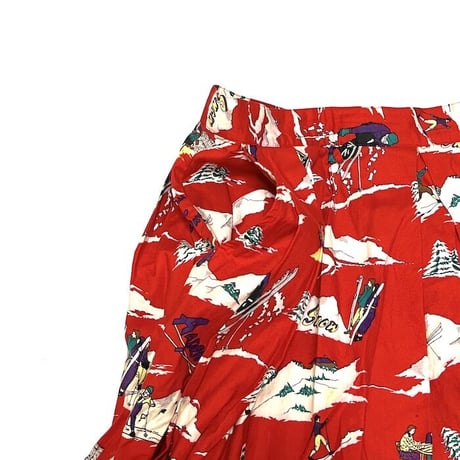 【USED】80'S Cambridge Dry Goods SKI PATTERN LONG SKIRT
