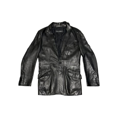 【USED】90's DOLCE & GABBANA VERA PELLE REAL LEATHER 2B JACKET