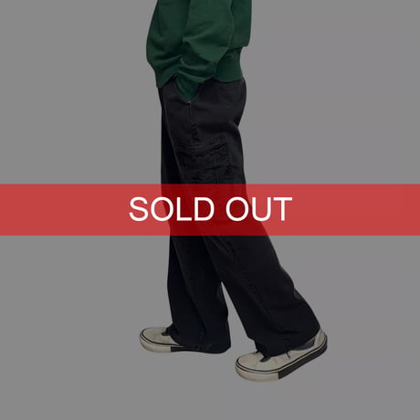 【USED】Dickies Wide Black Cargo pants WG30