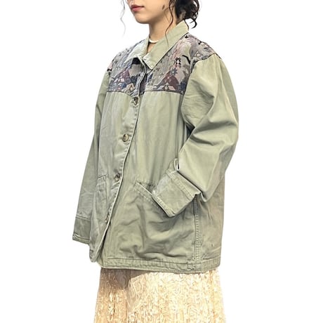 【USED】80's-90's L.L.Bean COTTON × JACQUARD SWITCHING JACKET