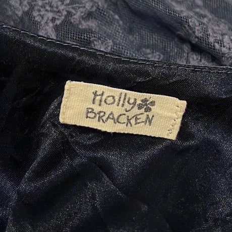 【USED】00's Holly BRACKEN SHEER LACE DRESS SLATE BLUE