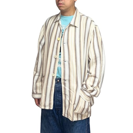 【USED】60's Eichsfeld Konfektion STRIPE WORK SHIRT JACKET①
