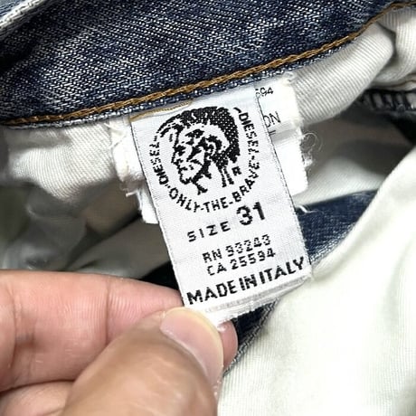 【USED】90'S OLD DIESEL CRUSH DENIM PANTS MADE IN ITALY
