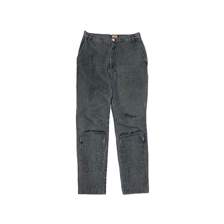 【USED】90'S W.&L.T. JEANS HEM POCKET BLACK DENIM PANTS