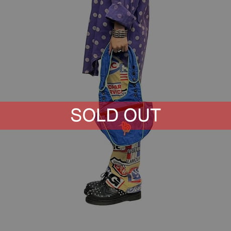 【USED】80's-90's NEPAL RAVE BODY BAG with SYMBOL EMBROIDERY