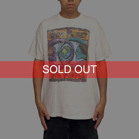 【USED】90's Human-i-Tees One Planet One People T-SHIRT