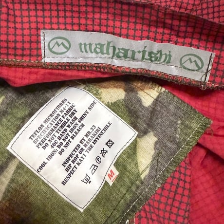 【USED】90's Maharishi Reflective Trim Grid Tech Shorts